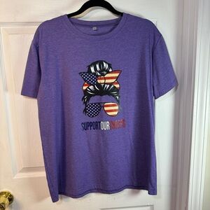 Support Our Troops Tshirt - Purple - 2x -